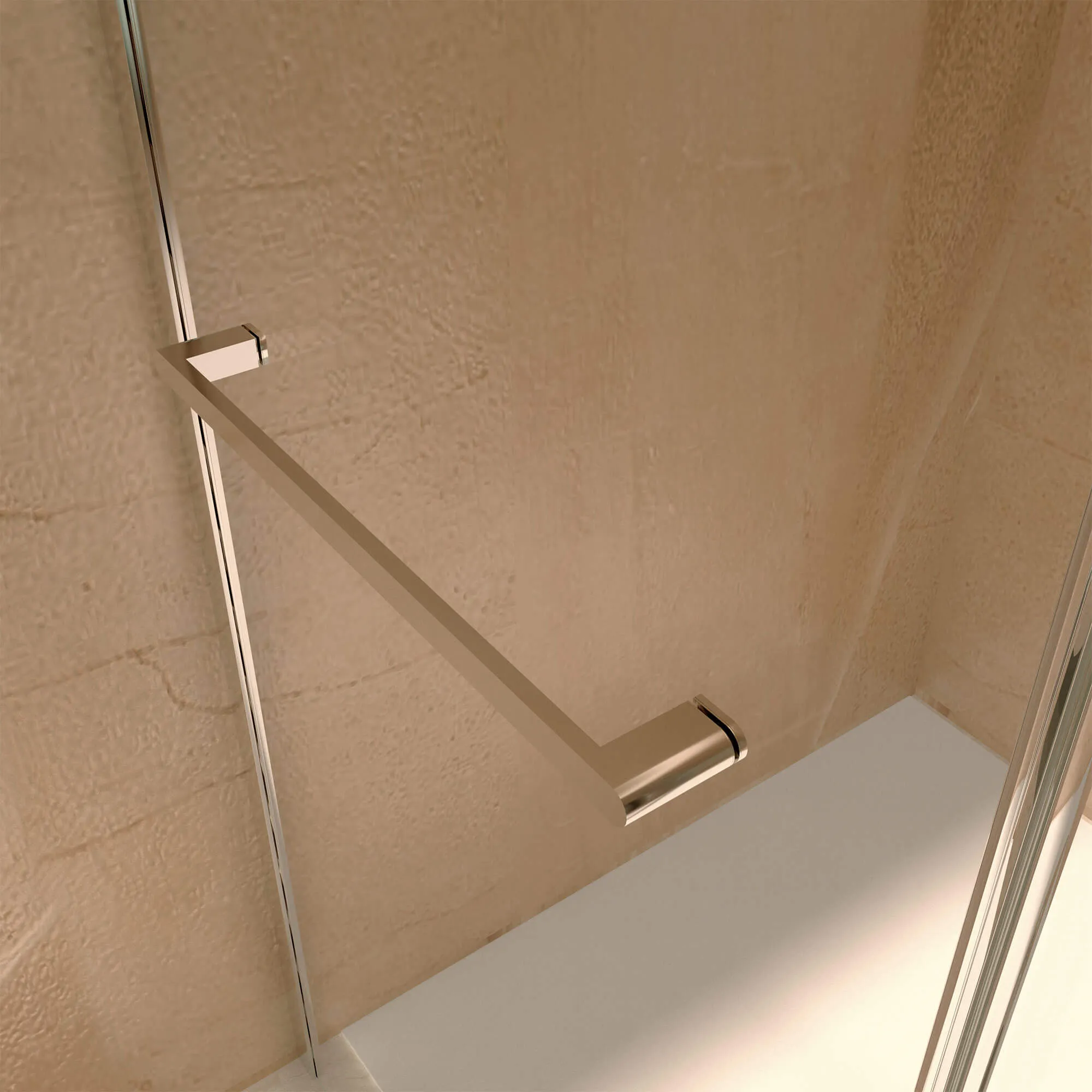 56-60"W x 76"H Sliding Shower Door, Frameless Glass Shower Door with Hardware, Towel Bar, and Handle