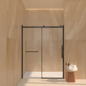 56-60"W x 76"H Sliding Shower Door, Frameless Glass Shower Door with Hardware, Towel Bar, and Handle