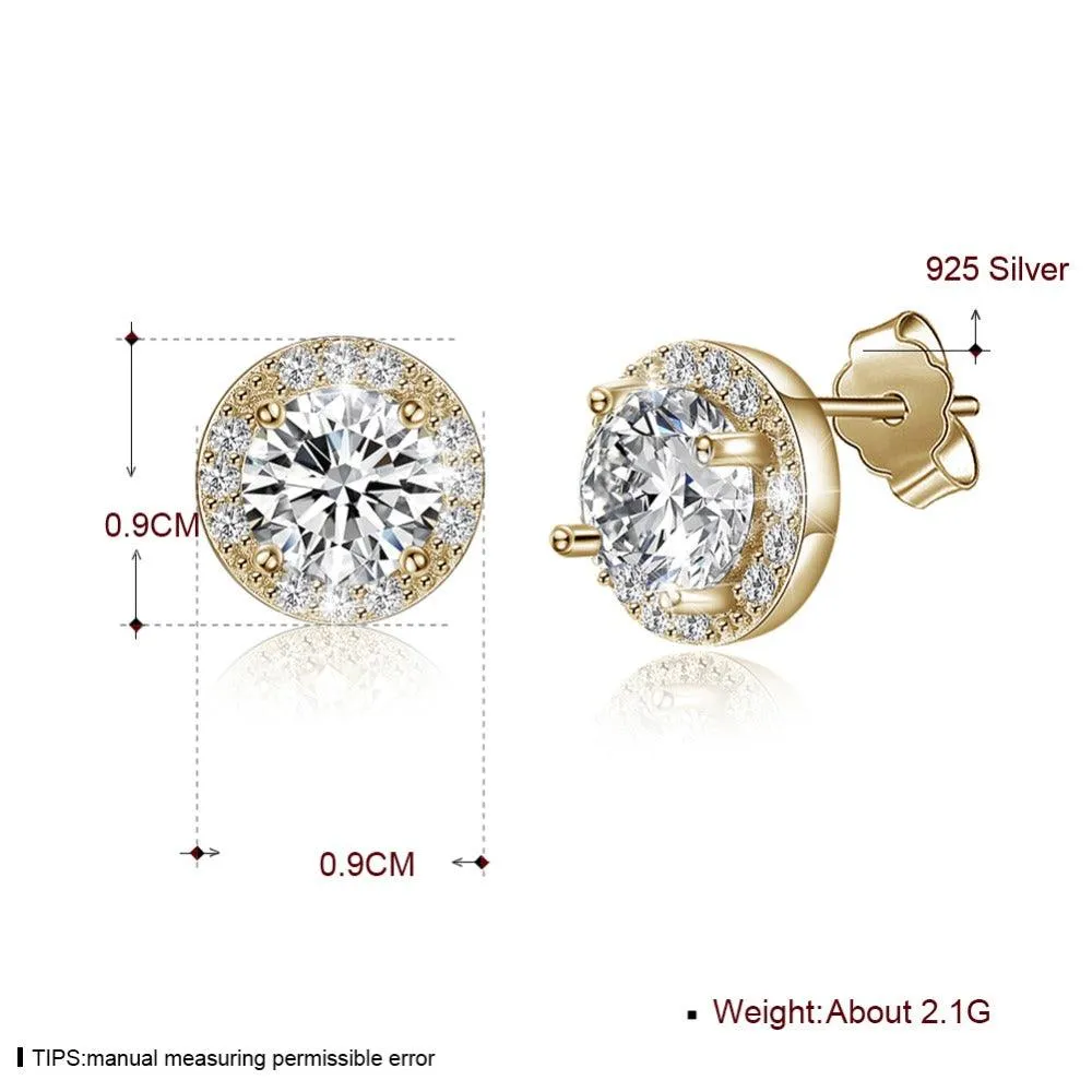 925 Sterling Silver Cubic Zirconia Stud Earrings