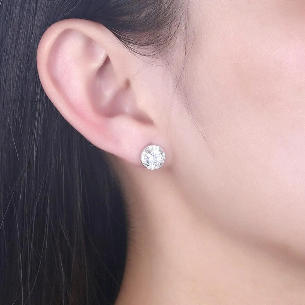 925 Sterling Silver Cubic Zirconia Stud Earrings