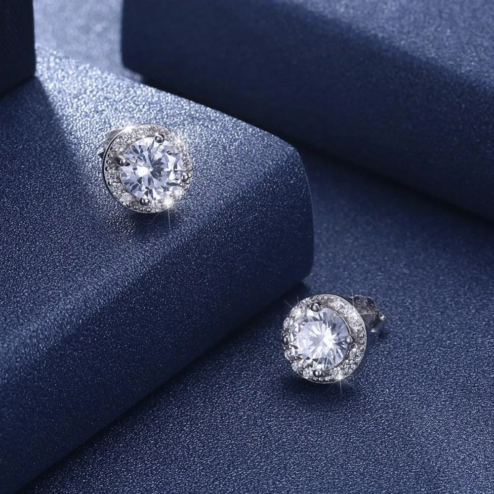 925 Sterling Silver Cubic Zirconia Stud Earrings