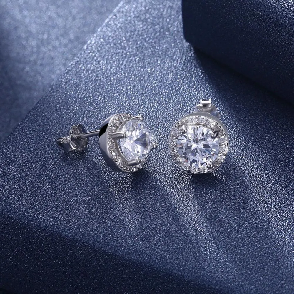 925 Sterling Silver Cubic Zirconia Stud Earrings