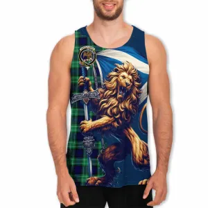 Abercrombie Tartan Family Crest Men's Tank Top with Scottish Majestic Lion