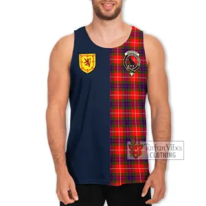 Abernethy Tartan Men's Tank Top Alba with Scottish Lion Royal Arm Half Style