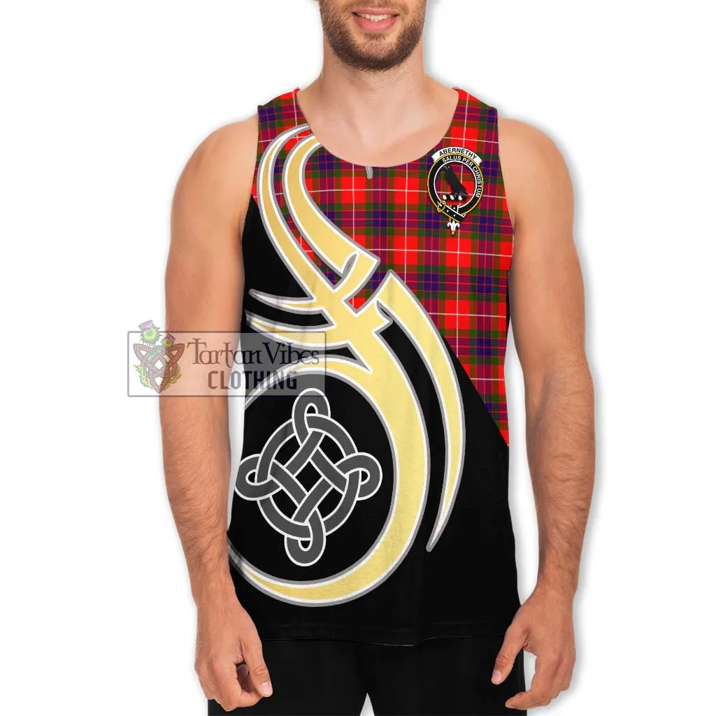 Abernethy Tartan Men's Tank Top with Family Crest and Celtic Symbol Style