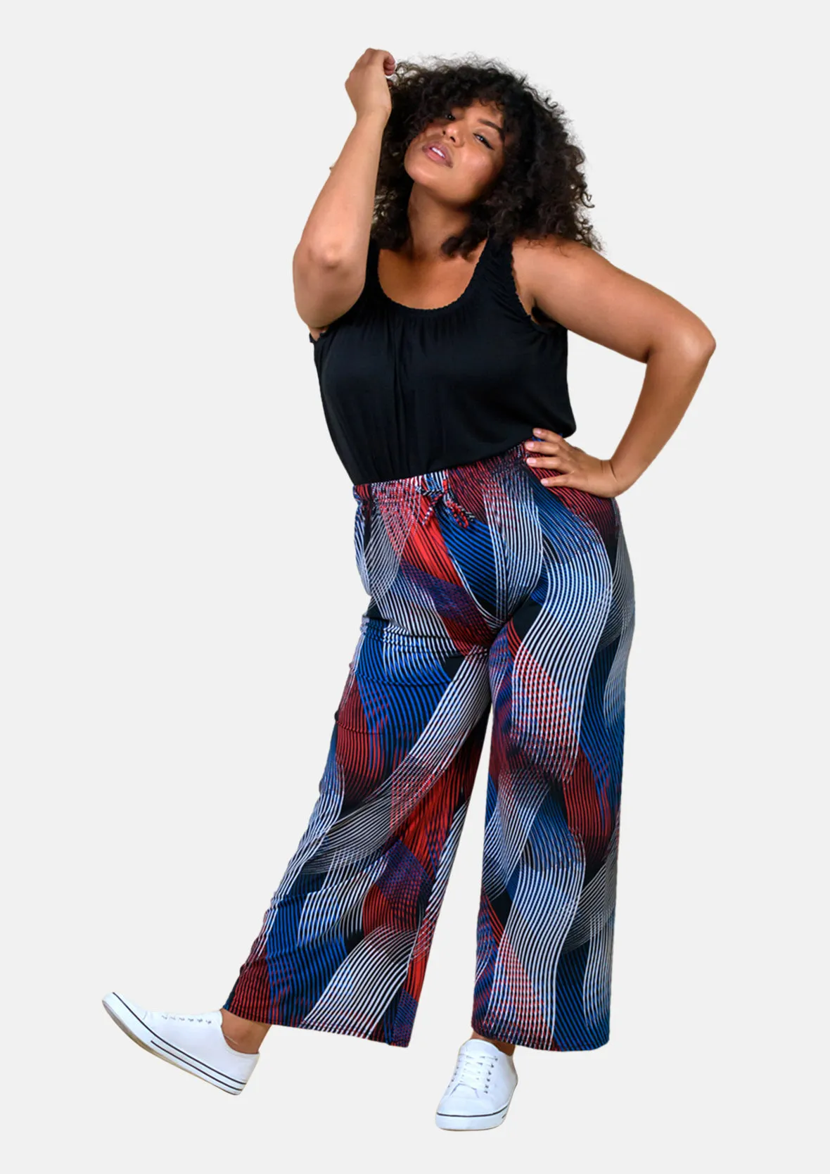 Abstract Pattern Wide Leg Trousers