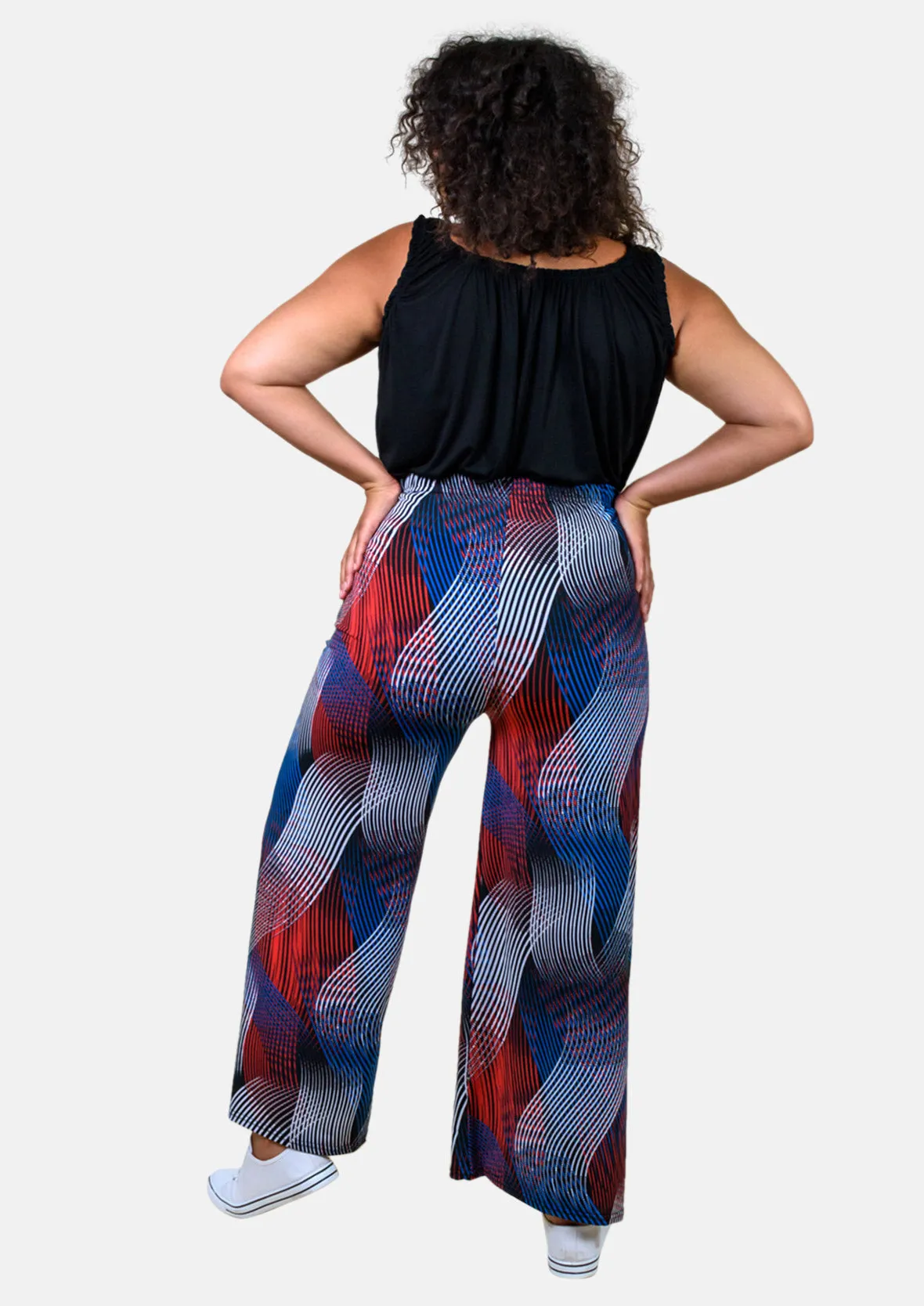 Abstract Pattern Wide Leg Trousers