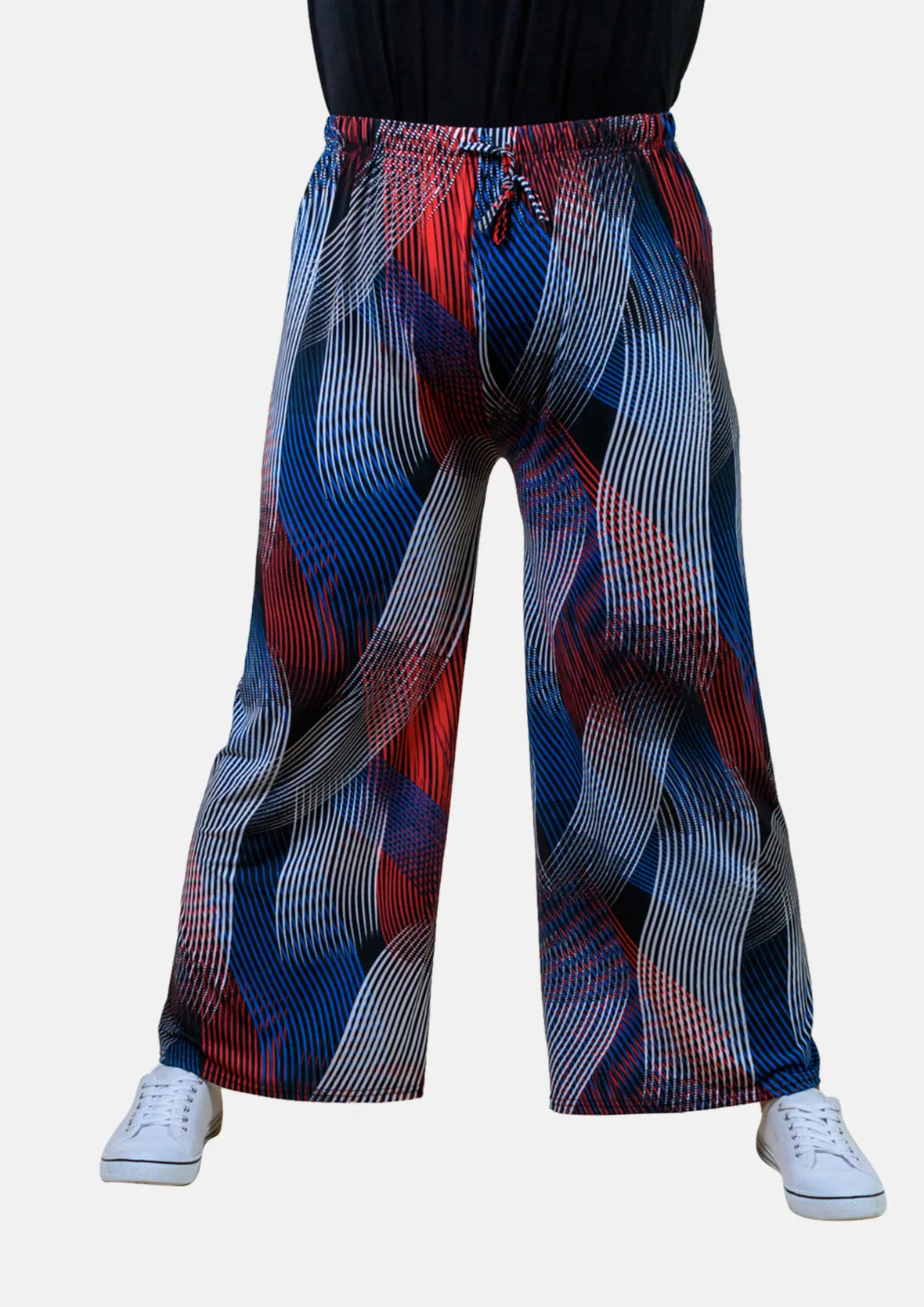 Abstract Pattern Wide Leg Trousers