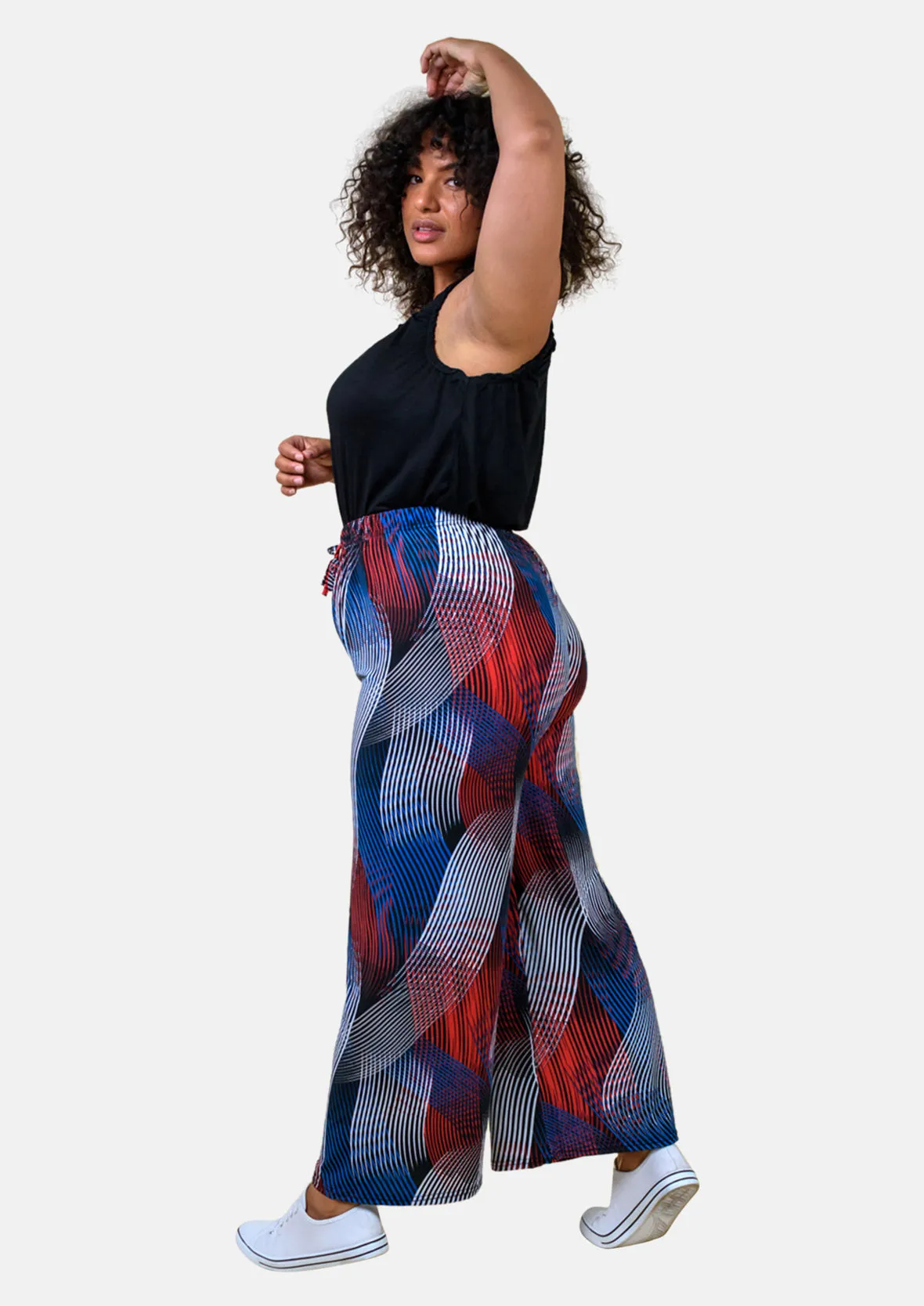 Abstract Pattern Wide Leg Trousers