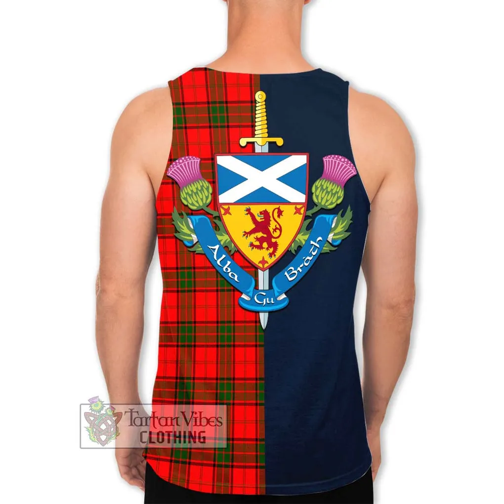 Adair Tartan Men's Tank Top Alba with Scottish Lion Royal Arm Half Style