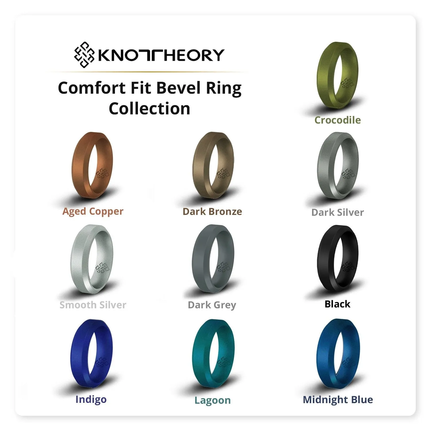 Aged Copper Bevel Edge Breathable Silicone Ring For Men and Women