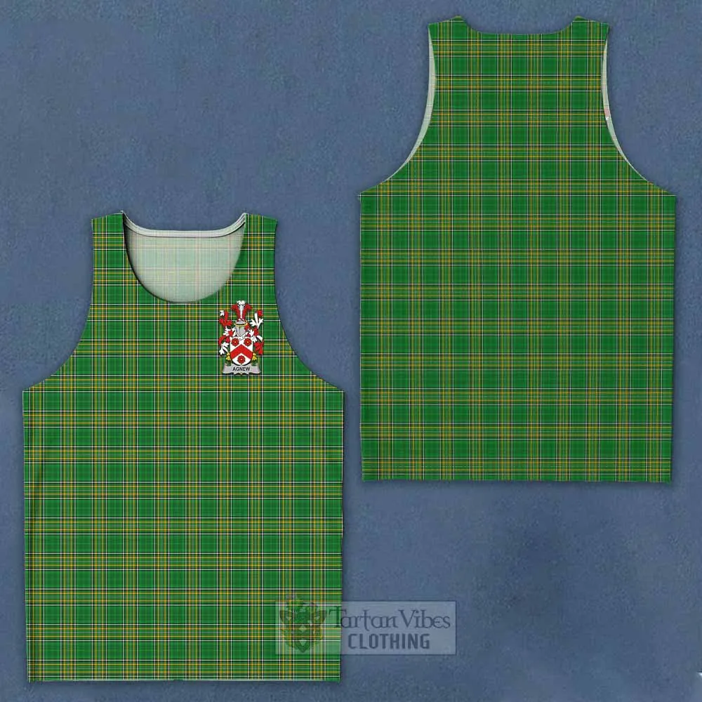 Agnew Irish Clan Tartan Men's Tank Top with Coat of Arms