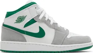 Air Jordan 1 Mid SE GS Gray Pine Green, white