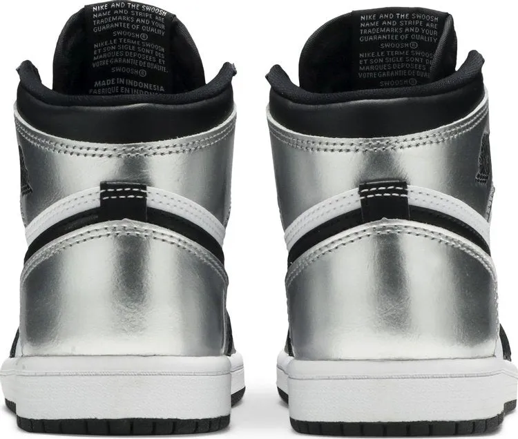 Air Jordan 1 Retro High OG PS Silver Toe Sneakers, Silver