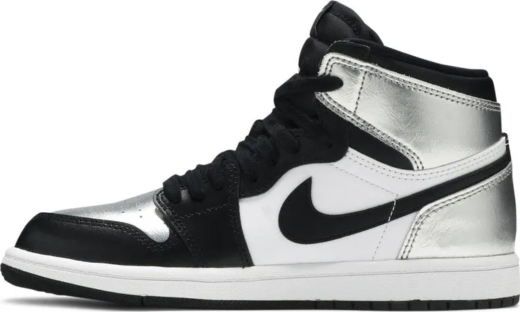 Air Jordan 1 Retro High OG PS Silver Toe Sneakers, Silver