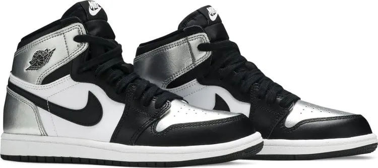 Air Jordan 1 Retro High OG PS Silver Toe Sneakers, Silver