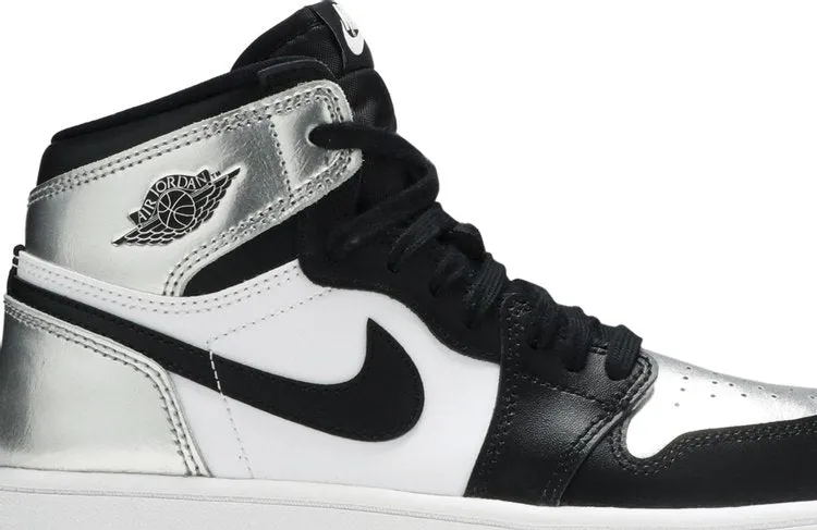 Air Jordan 1 Retro High OG PS Silver Toe Sneakers, Silver