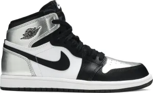 Air Jordan 1 Retro High OG PS Silver Toe Sneakers, Silver