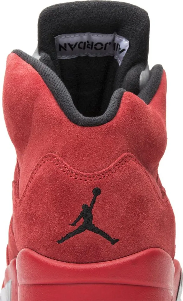 Air Jordan 5 Retro Red Suede Sneakers, red