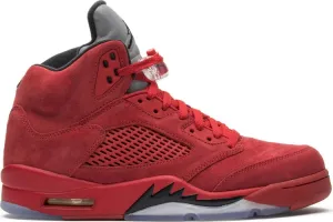 Air Jordan 5 Retro Red Suede Sneakers, red