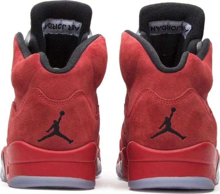 Air Jordan 5 Retro Red Suede Sneakers, red