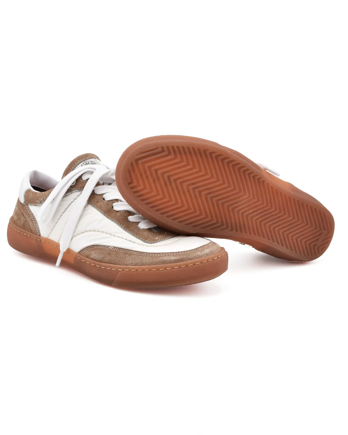 Alberto Fasciani Spoty White & Tan Suede Sneaker