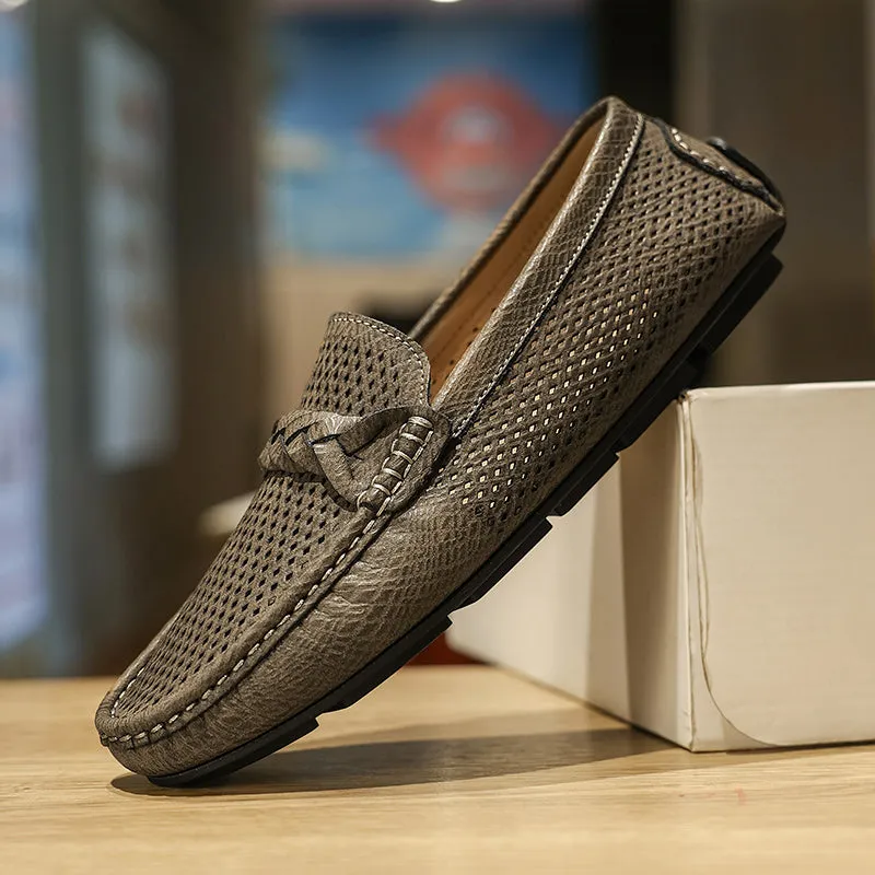 AlliLux Leather Slip-On Loafers