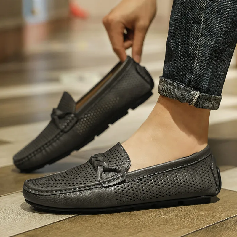 AlliLux Leather Slip-On Loafers