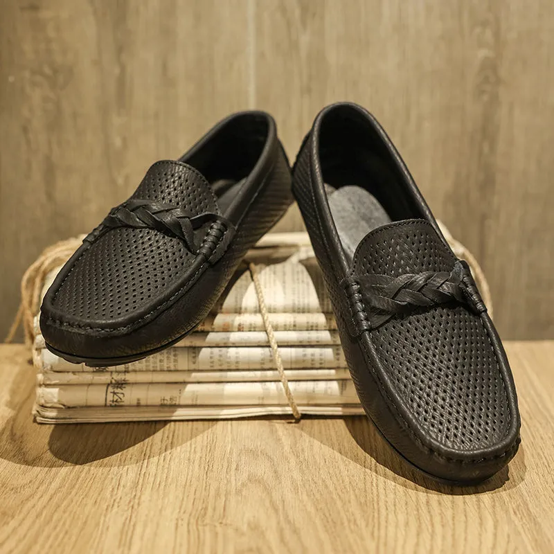 AlliLux Leather Slip-On Loafers