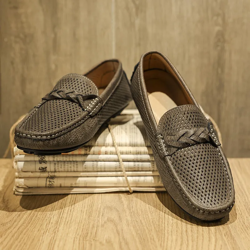 AlliLux Leather Slip-On Loafers