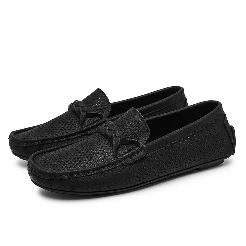 AlliLux Leather Slip-On Loafers