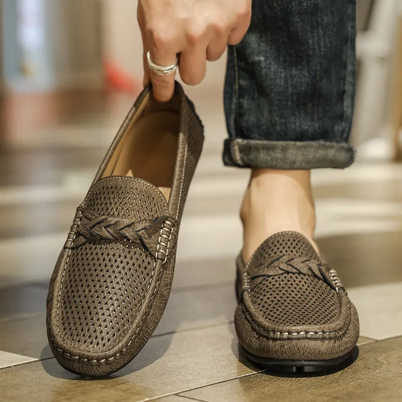 AlliLux Leather Slip-On Loafers