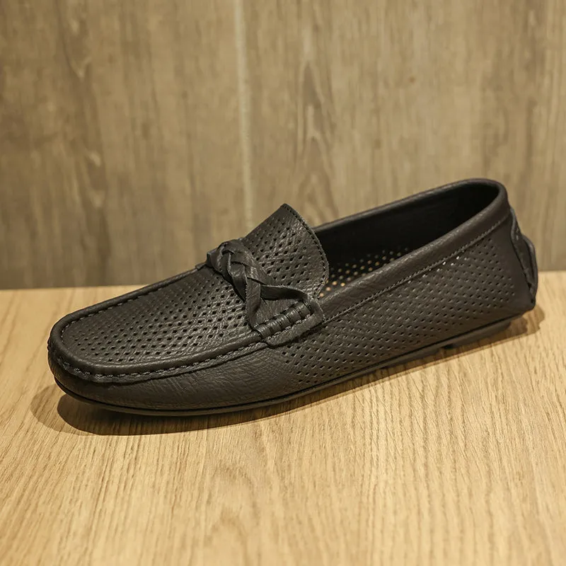 AlliLux Leather Slip-On Loafers