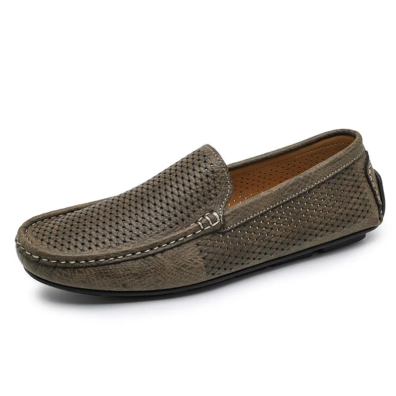 AlliLux Leather Slip-On Loafers