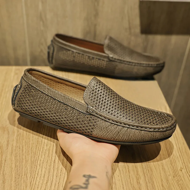 AlliLux Leather Slip-On Loafers