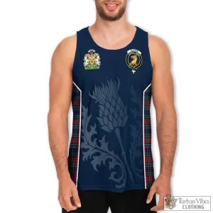 Allison Red Tartan Men's Tanks Top with Family Crest and Scottish Thistle Vibes Sport Style