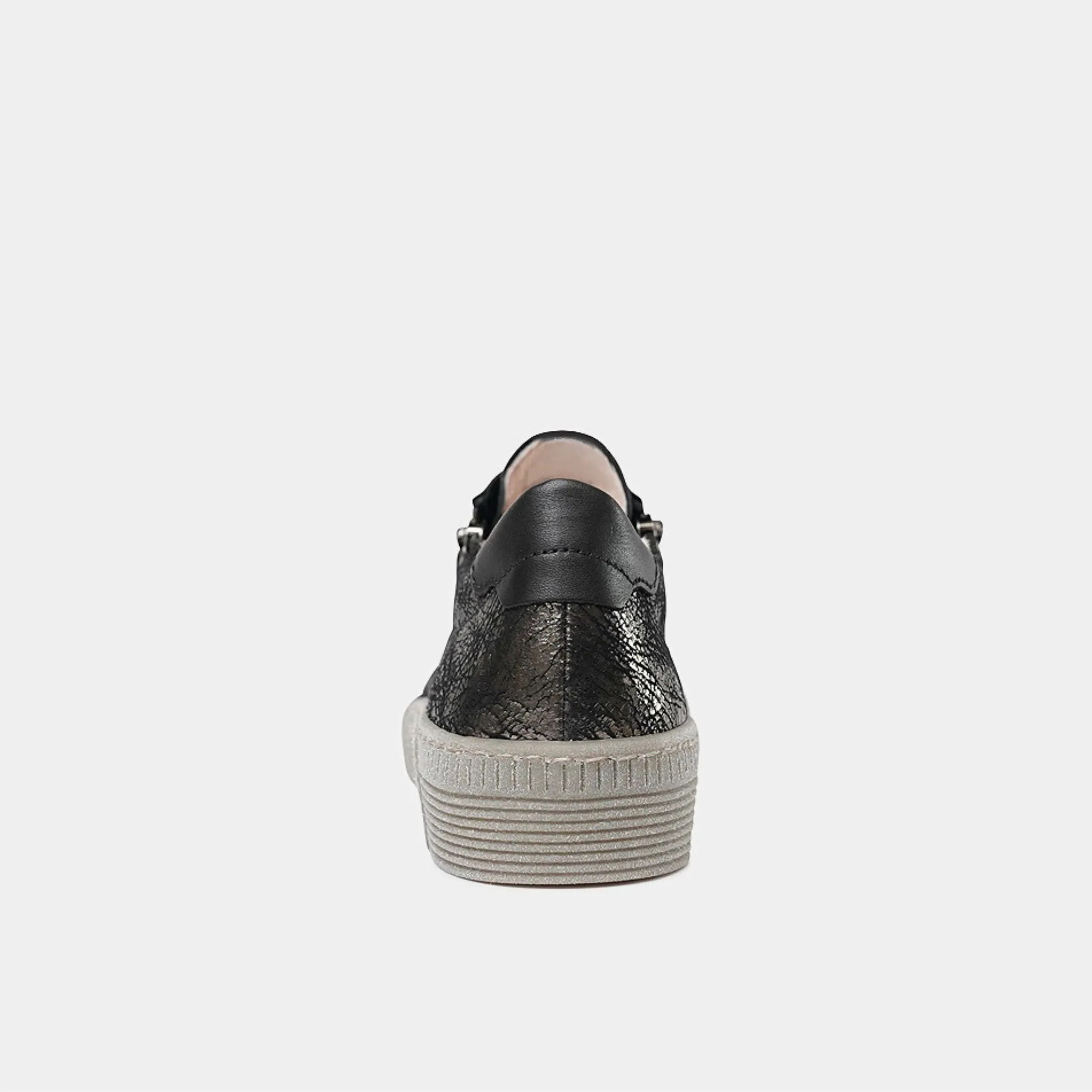 Amelia Black Crackle Leather Sneakers