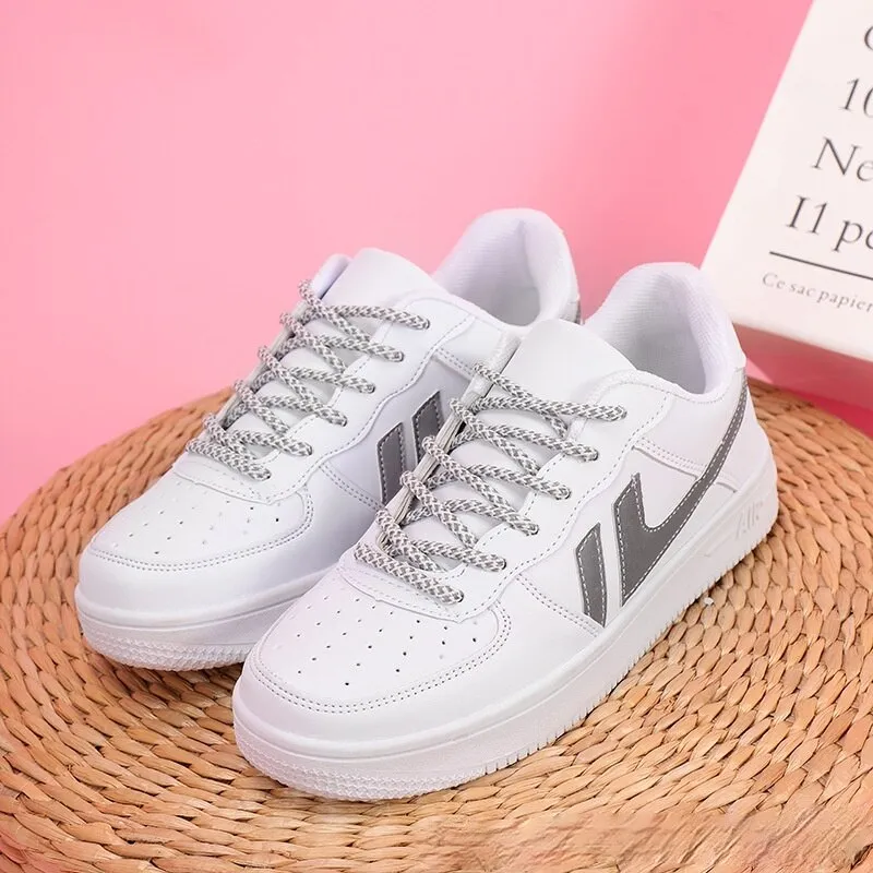 Amozae Women Sneakers White Pink Tennis Cute Lovely Girl Casual Shoes Female Student Blue Low Top Platform Flats Ladies Vulcanize Shoes