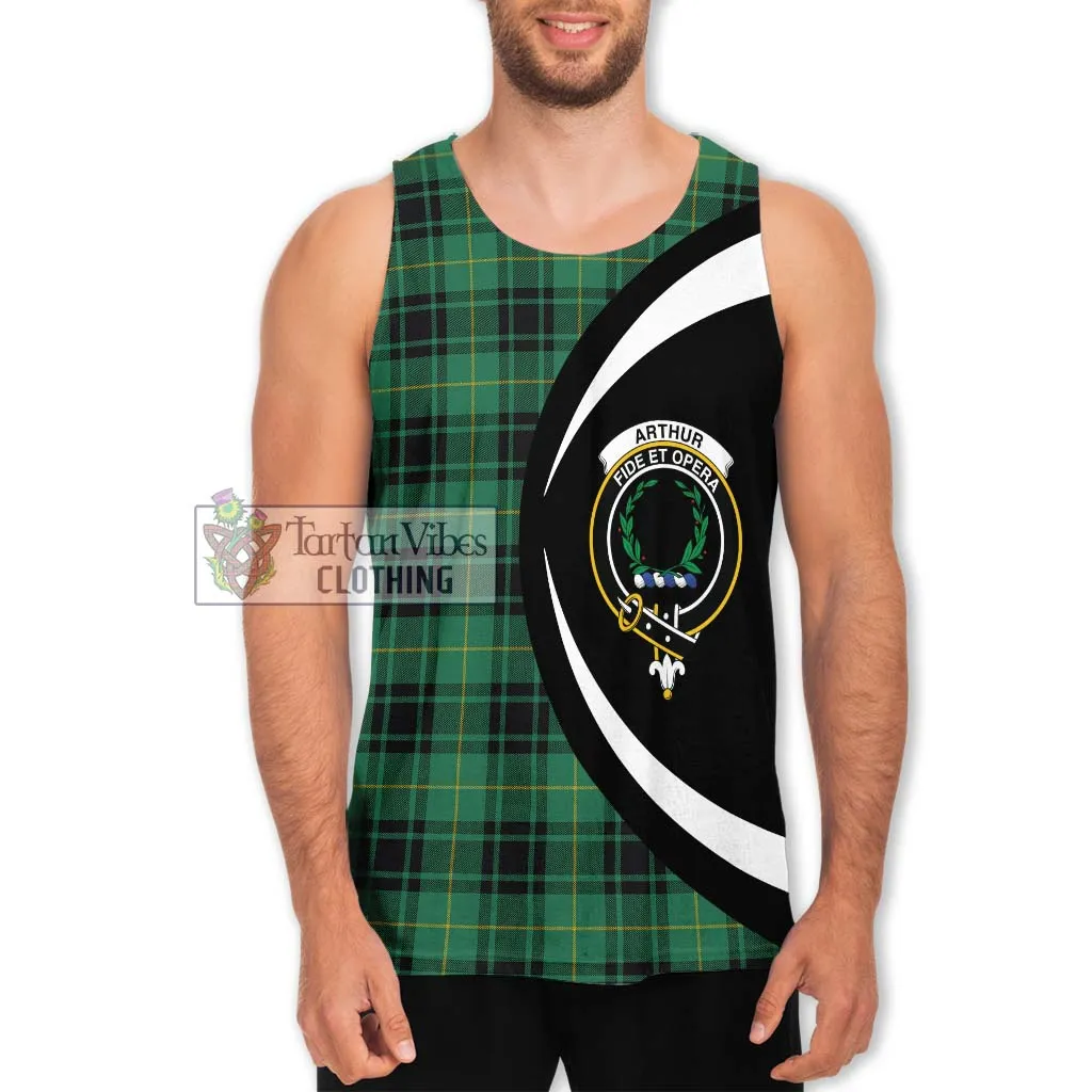 Arthur Ancient Tartan Men's Tank Top with Family Crest Circle Style