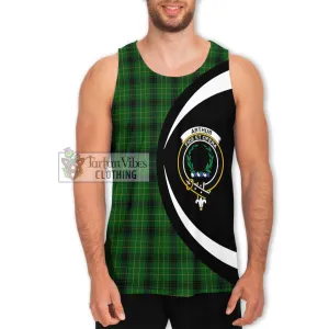 Arthur Highland Tartan Men's Tank Top with Family Crest Circle Style