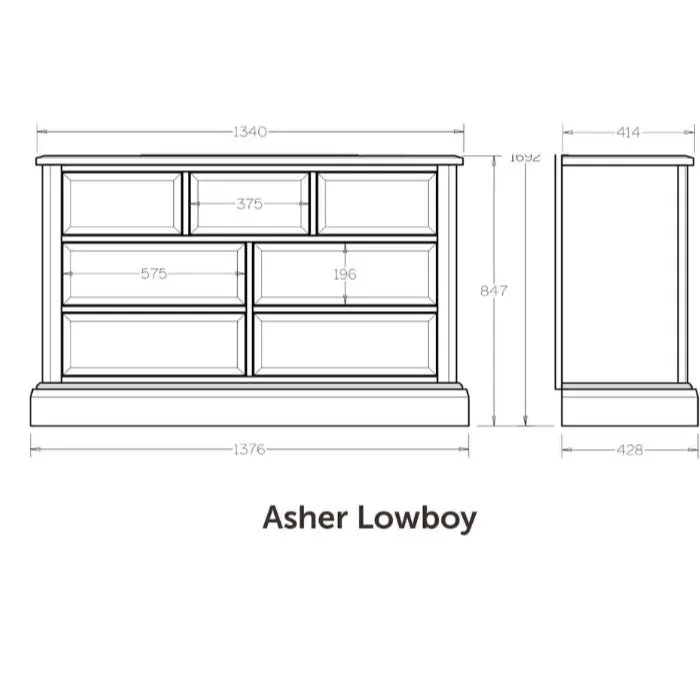 Asher Dresser and Mirror 7 Drawer