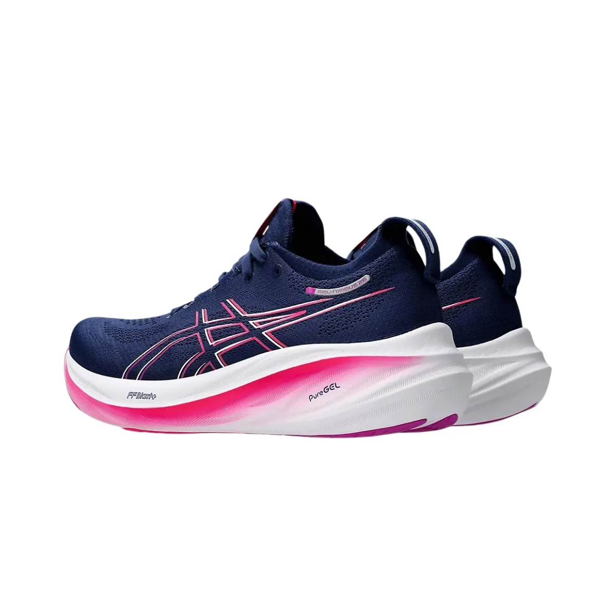 Asics Gel-Nimbus 26 Navy Blue Pink AW24 Women's Running Shoes