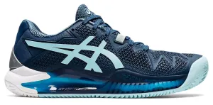 Asics Gel Resolution 8 Clay Women's Tennis Shoes Light Indigo/Clear Blue