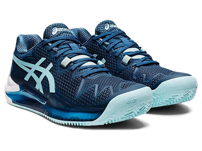 Asics Gel Resolution 8 Clay Women's Tennis Shoes Light Indigo/Clear Blue