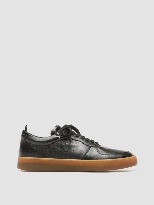 ASSET 001 - Black Leather Low Top Sneakers