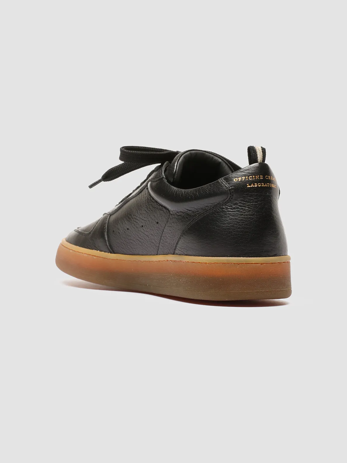 ASSET 001 - Black Leather Low Top Sneakers