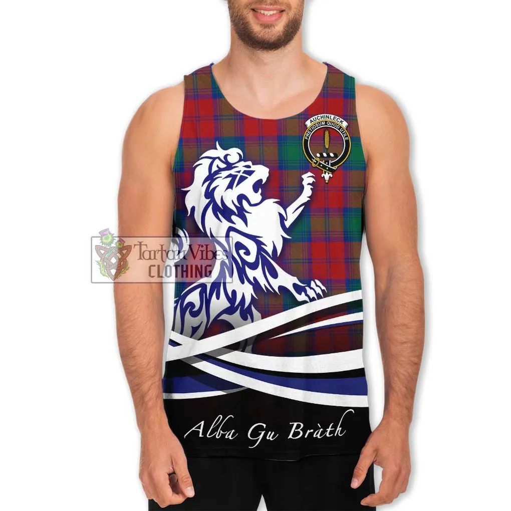 Auchinleck (Affleck) Tartan Men's Tank Top with Alba Gu Brath Regal Lion Emblem