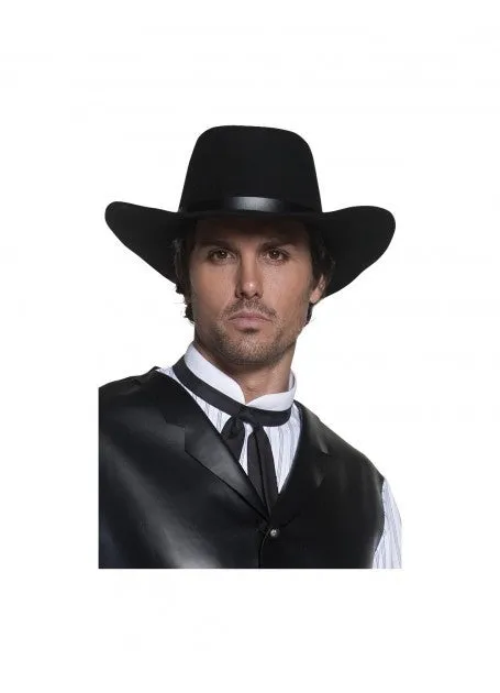 Authentic Western Gunslinger Hat-Black