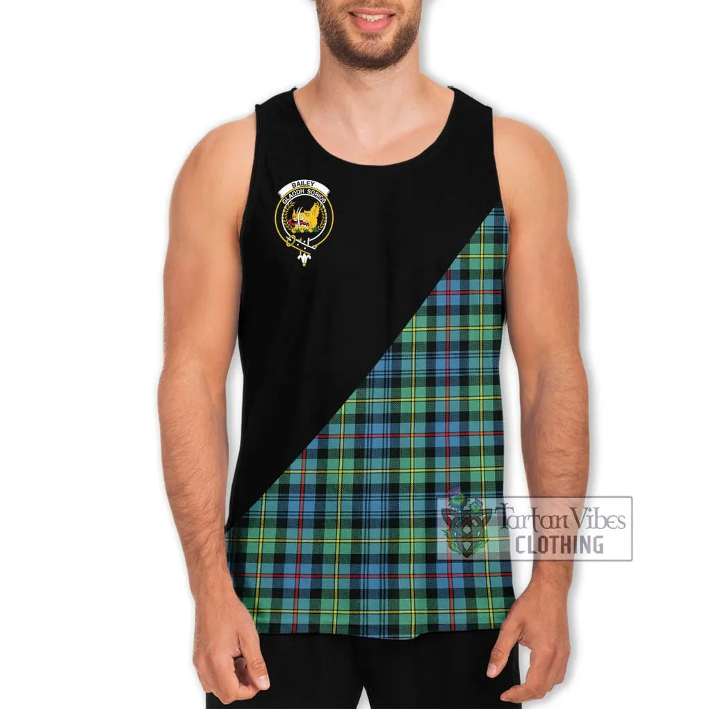 Bailey Ancient Tartan Men's Tank Top with Family Crest and Military Logo Style