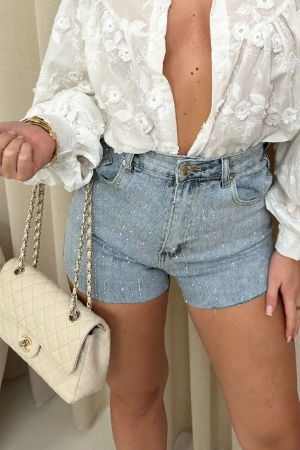 Bailey diamante embellished denim shorts